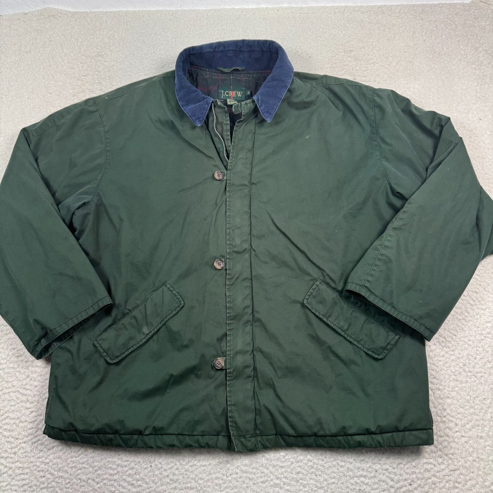 J. Crew Green Jacket with Blue Collar